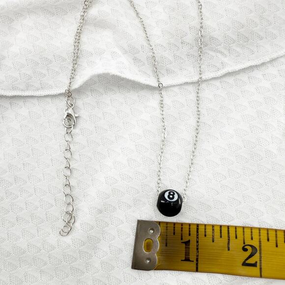 Magic 8 Ball Necklace, Quirky Jewelry, Magic 8 Ball, Stainless Steel - Picture 3 of 4